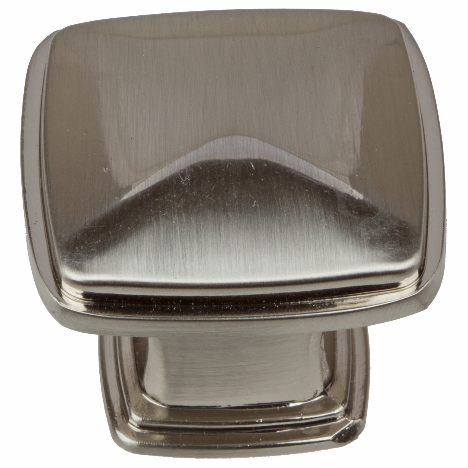 Brushed Nickel Square Cabinet Knob with Mounting Hardware