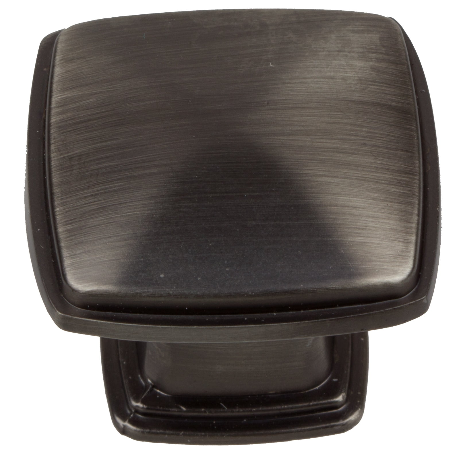 Satin Pewter Square Cabinet Knob with Mounting Hardware