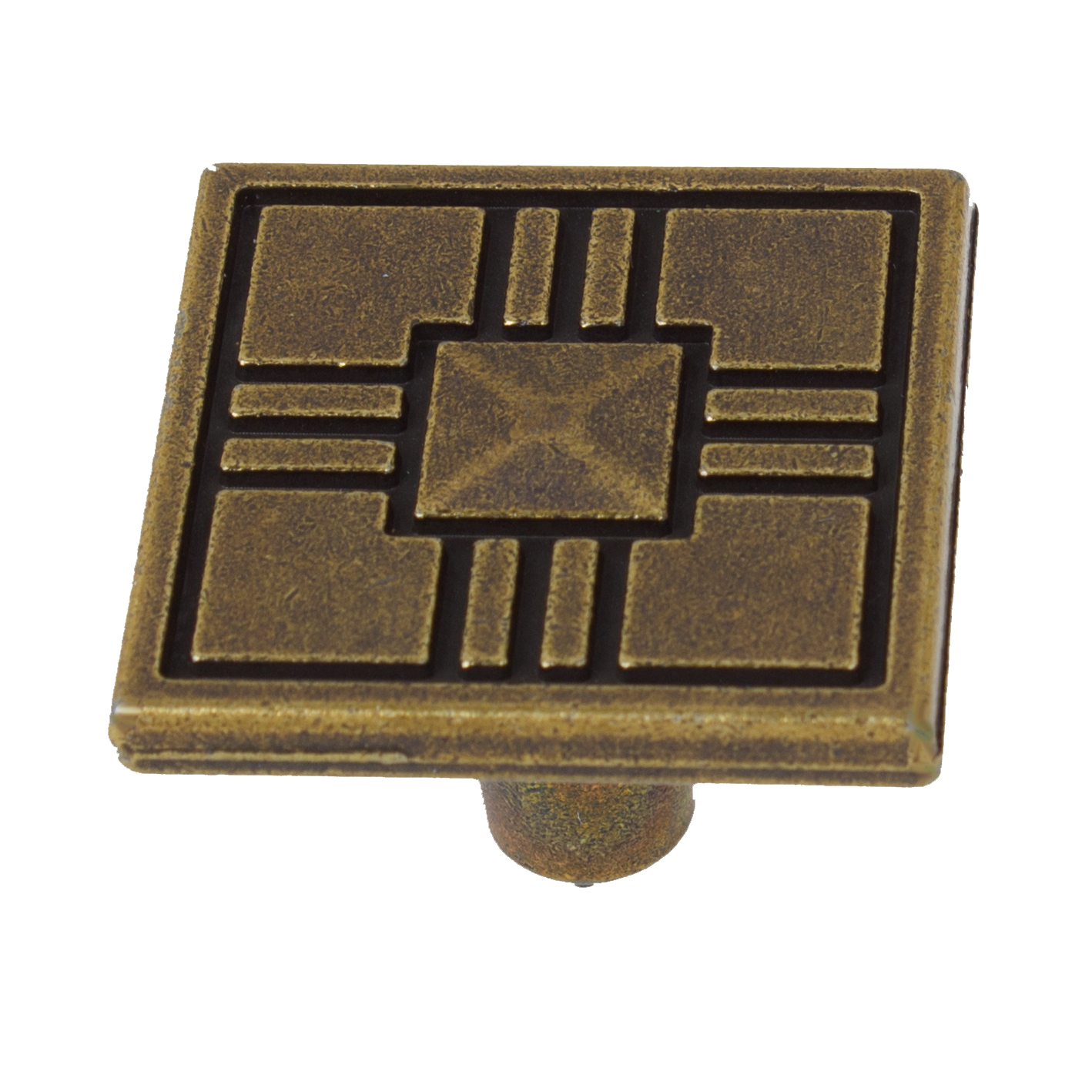 GlideRite 1-1/4 in. Square Deco Cabinet Knob, Antique Brass, Pack of 10 - image 1 of 4