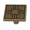 thumbnail image 1 of GlideRite 1-1/4 in. Square Deco Cabinet Knob, Antique Brass, Pack of 5, 1 of 3