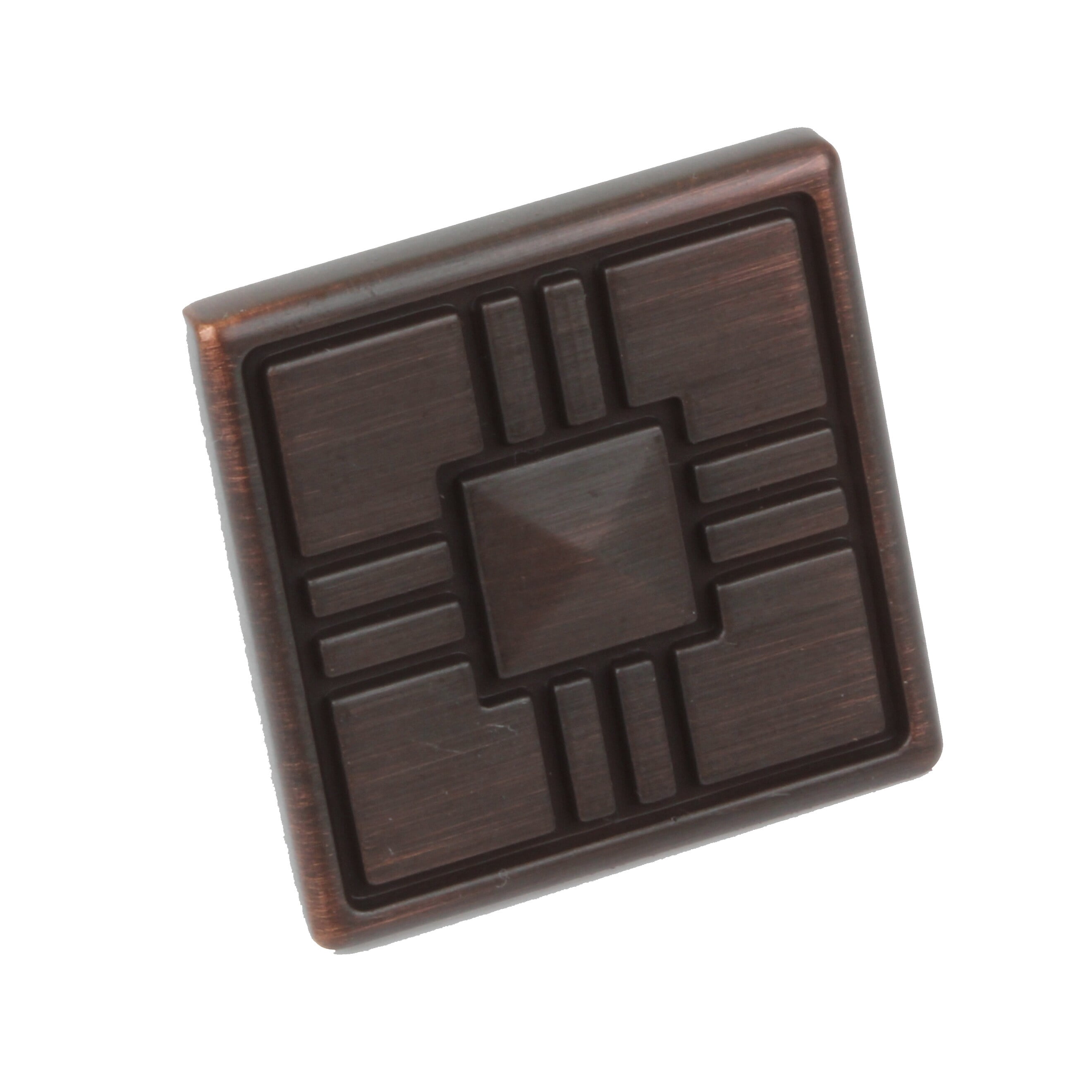 GlideRite 1-1/4 in. Square Deco Cabinet Knob, Oil Rubbed Bronze, Pack of 10