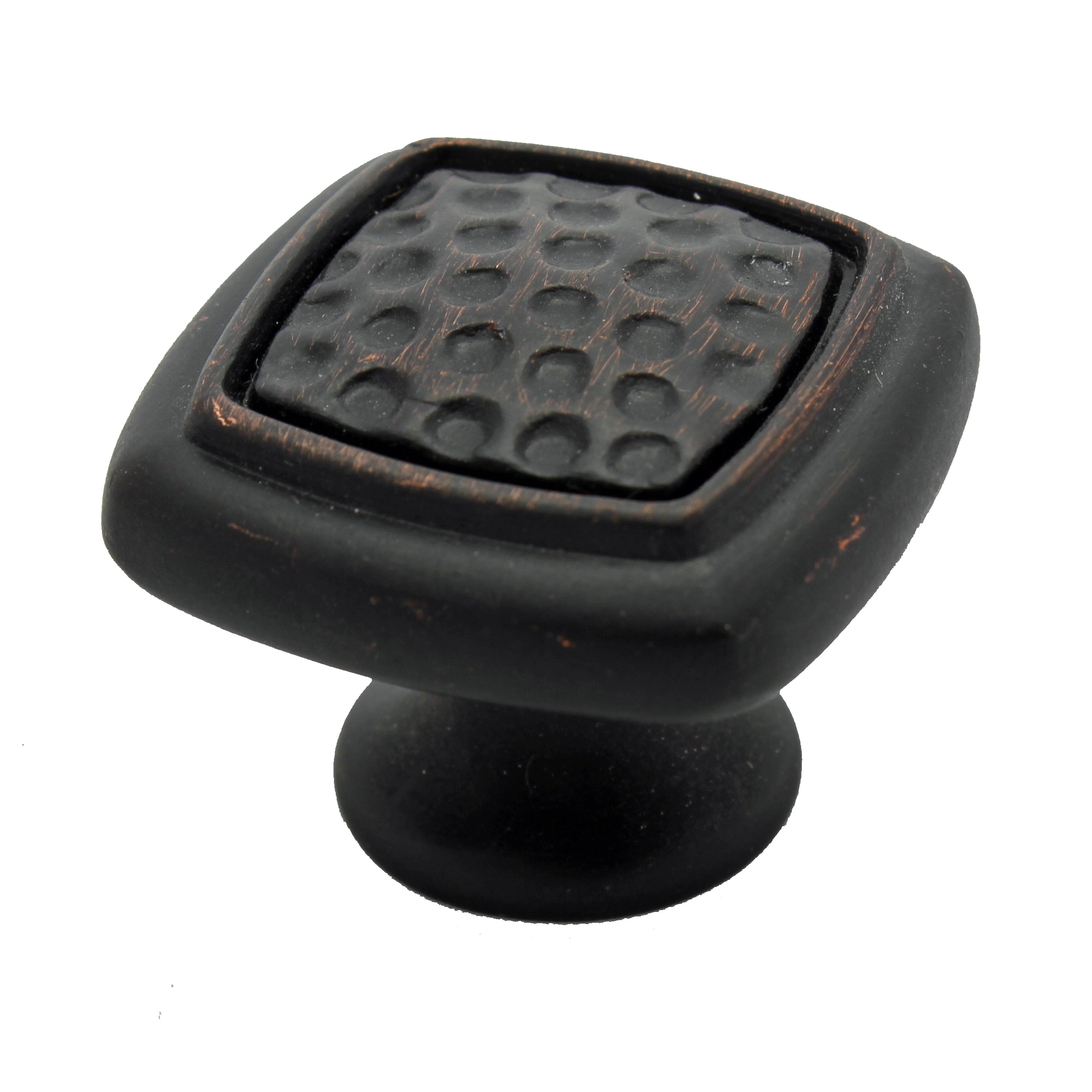 GlideRite 1-1/4 in. Transitional Dotted Square Cabinet Knobs, Oil Rubbed Bronze, Pack of 10 - image 1 of 4