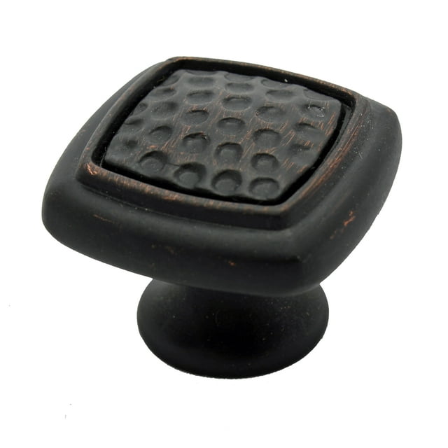 GlideRite 1-1/4 in. Transitional Dotted Square Cabinet Knobs, Oil Rubbed Bronze, Pack of 10