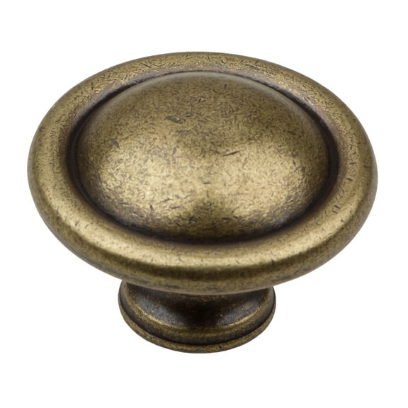 GlideRite 1-1/8 In. Round Ring Cabinet Knob, Antique Brass