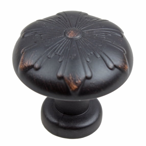 GlideRite 1-1/8 in. Round Snowflake Cabinet Knob, Oil Rubbed Bronze, Pack of 10