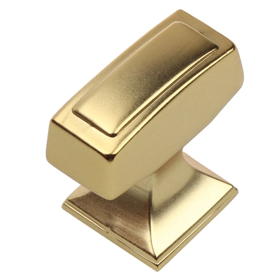 GlideRite 1-1/8 in. Transition Style Rectangle Cabinet Knob, Brass Gold
