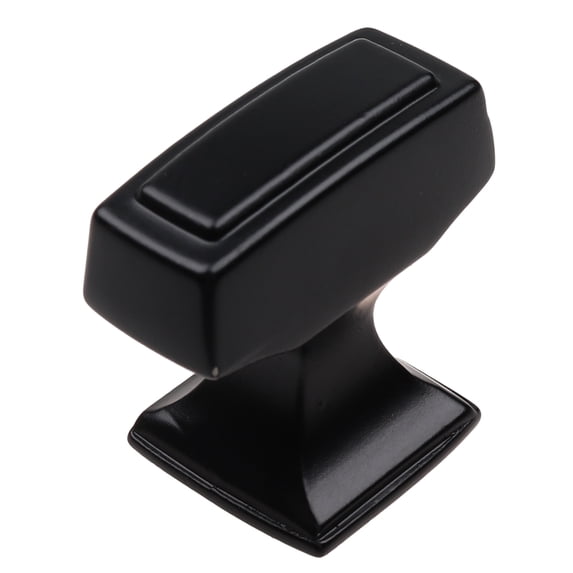 GlideRite 1-1/8 in. Transition Style Rectangle Cabinet Knob, Matte Black, Pack of 10