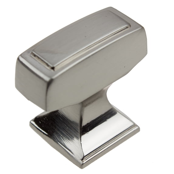 GlideRite 1-1/8 in. Transition Style Rectangle Cabinet Knob, Satin Nickel, Pack of 10