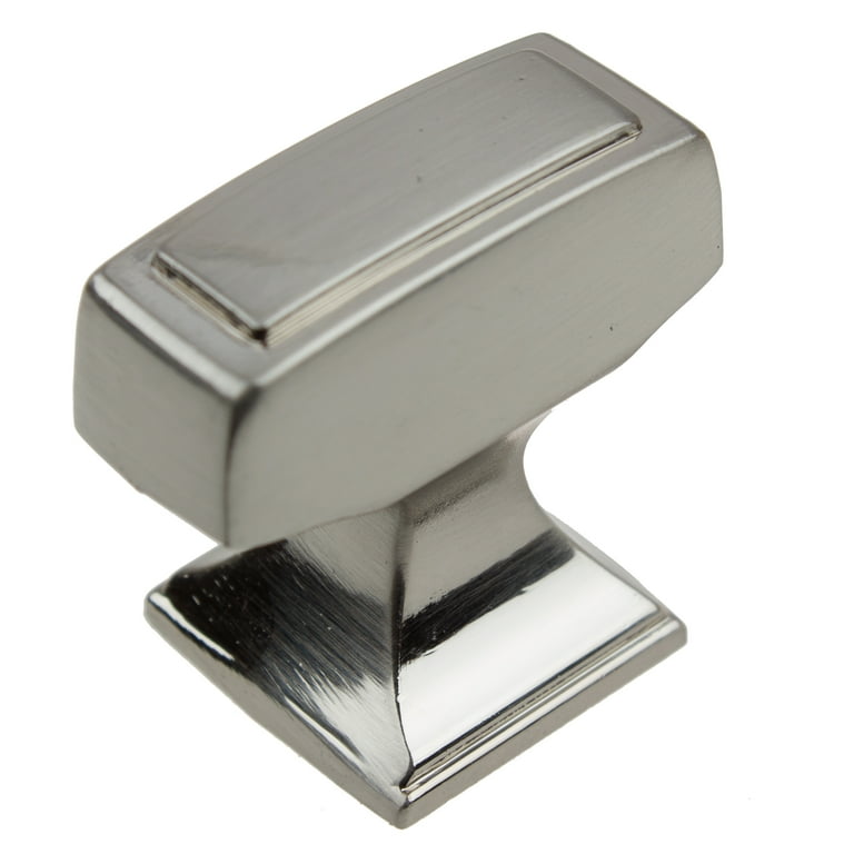 GlideRite 1-1/8 in. Transition Style Rectangle Cabinet Knob, Satin Nickel, Pack of 25 GlideRite 1-1/8 in. Transition Style Rectangle Cabinet Knob, Satin Nickel, Pack of 25