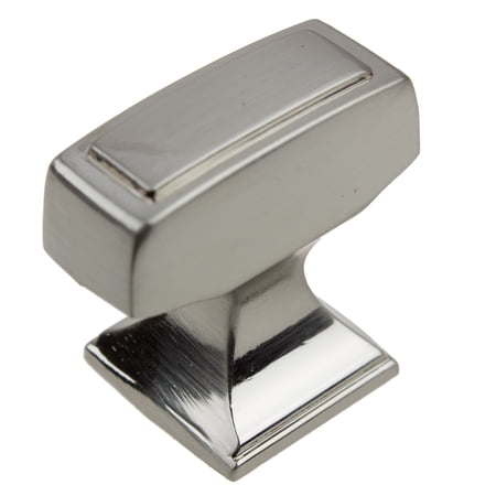 GlideRite 1-1/8 in. Transition Style Rectangle Cabinet Knob, Satin Nickel