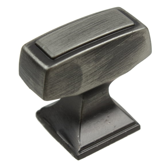 GlideRite 1-1/8 in. Transition Style Rectangle Cabinet Knob, Satin Pewter