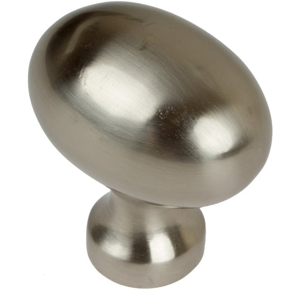 GlideRite 1.125 in. Classic Oval Cabinet Knob, Satin Nickel