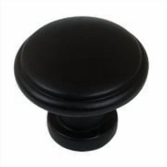 GlideRite 1.125 in. Round Ring Classic Cabinet Knobs Matte Black, Pack of 10