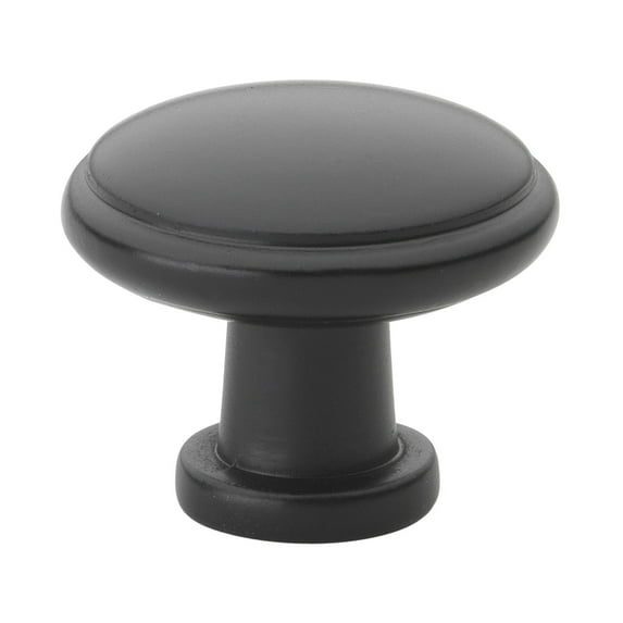 GlideRite 1.125 in. Round Ring Classic Cabinet Knobs, Matte Black, Pack of 25