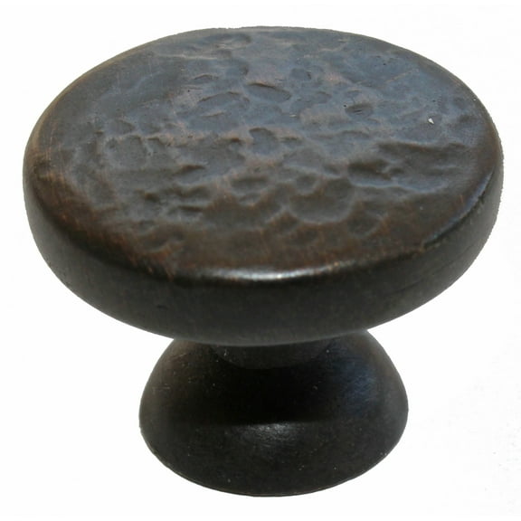 GlideRite 1.125 in. Round Rustic Hammered Cabinet Knobs, Oil Rubbed Bronze, Pack of 25