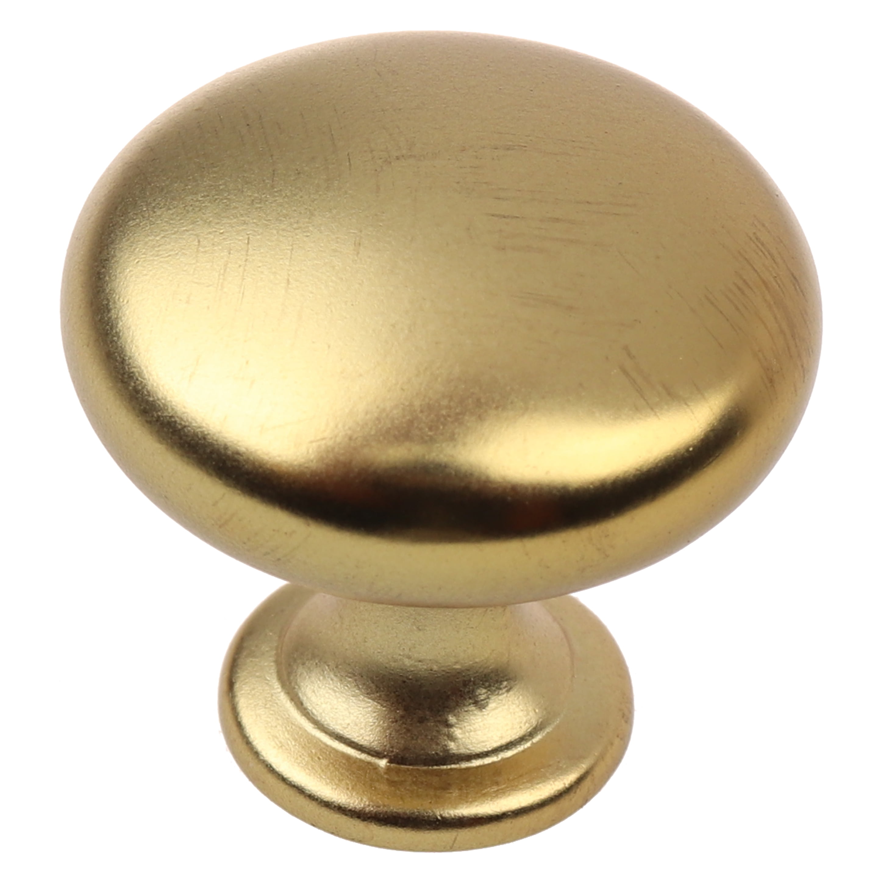Antique Brass Round Mushroom Cabinet Knob with Mounting Hardware