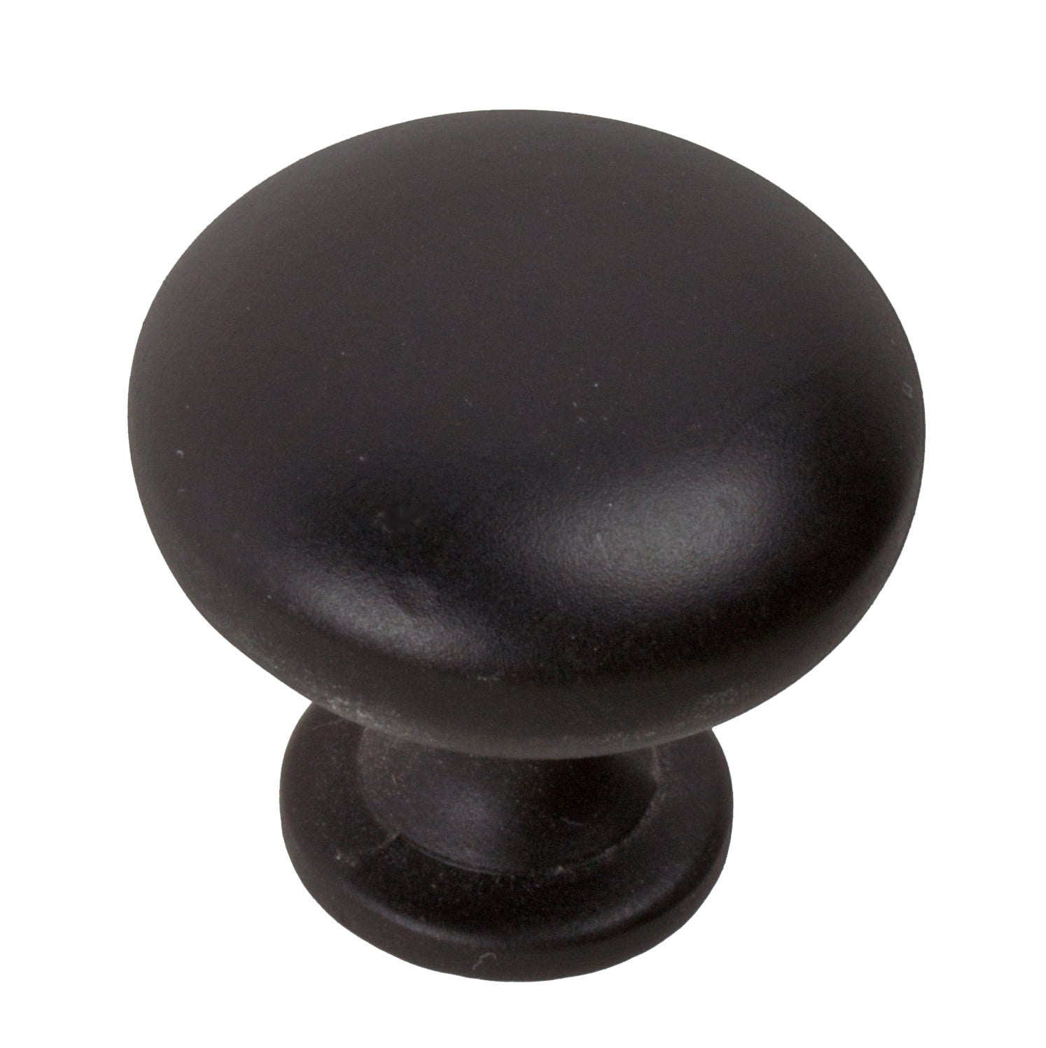 Matte Black Round Mushroom Knob with Weathered Nickel Finish