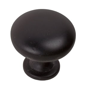 GlideRite 1.125 in. Solid Classic Round Cabinet Knob, Matte Black