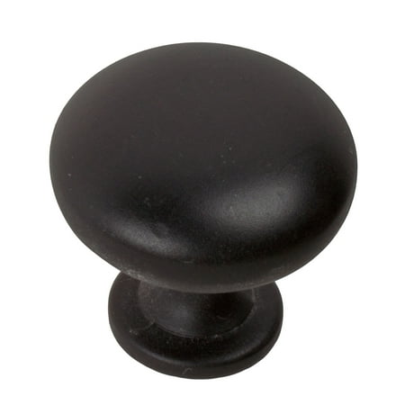 GlideRite 1.125 in. Solid Classic Round Cabinet Knob, Matte Black