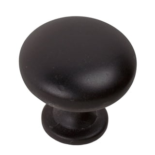 GlideRite 1.125 in. Solid Classic Round Cabinet Knob, Matte Black