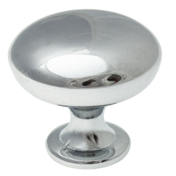 GlideRite 1.125 in. Solid Classic Round Cabinet Knob, Polished Chrome