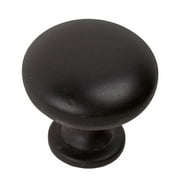 GlideRite 1.125 in. Solid Classic Round Cabinet Knobs, Matte Black, Pack of 10