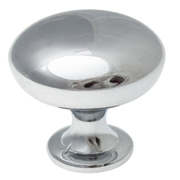 GlideRite 1.125 in. Solid Classic Round Cabinet Knobs, Polished Chrome, Pack of 10