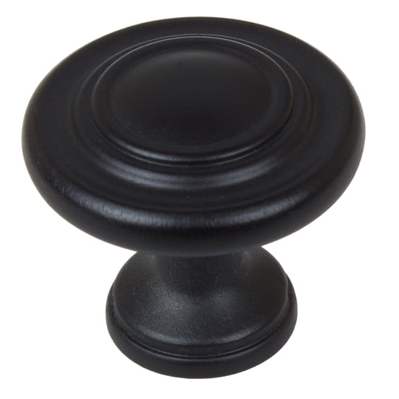 GlideRite 1.25 in. Classic Round Ring Cabinet Knob, Matte Black