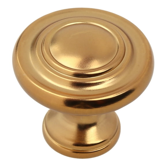 GlideRite 1.25 in. Classic Round Ring Cabinet Knobs, Brass Gold, Pack of 10