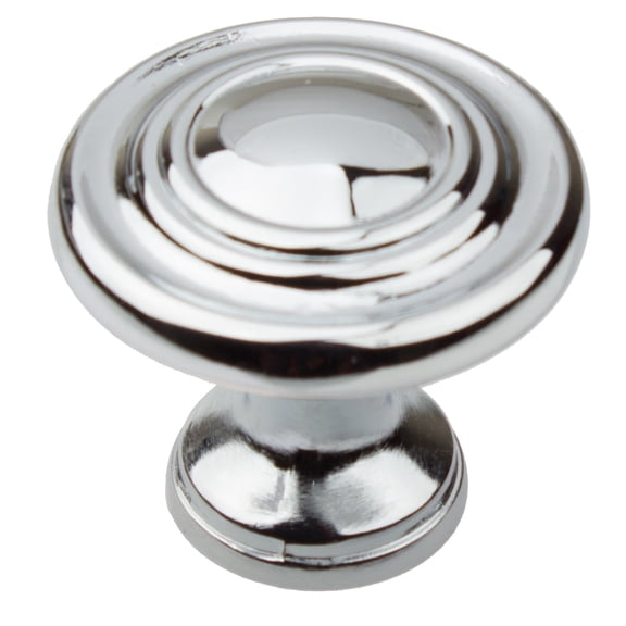 GlideRite 1.25 in. Classic Round Ring Cabinet Knobs, Polished Chrome, Pack of 5