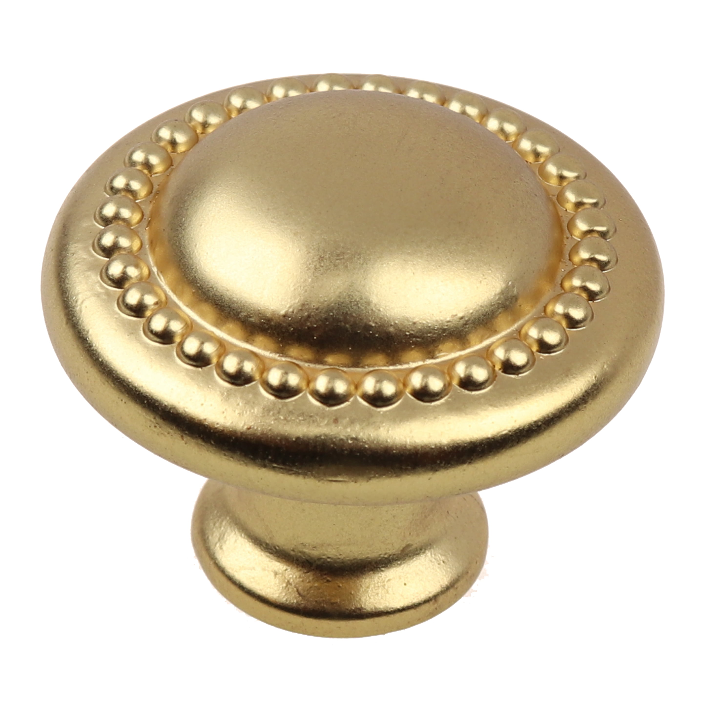 GlideRite 1.25 in. Round Beaded Cabinet Knobs, Brass Gold, Pack of 10