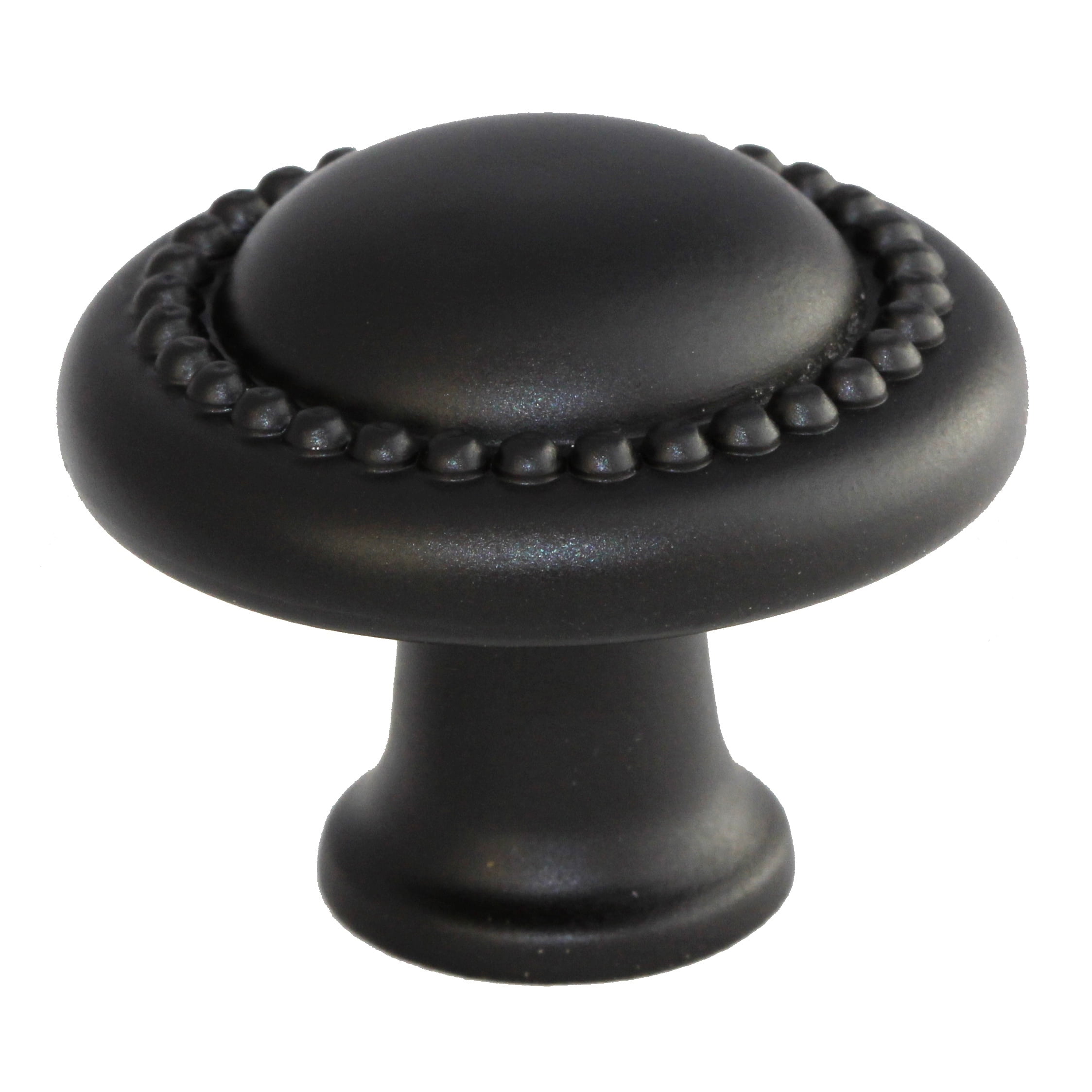 GlideRite 1.25 in. Round Beaded Cabinet Knobs, Matte Black, Pack of 10
