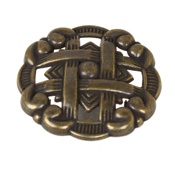 GlideRite 1-3/8 in. Classic Celtic Medallion Cabinet Knob, Antique Brass