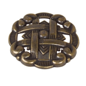 GlideRite 1-3/8 in. Classic Celtic Medallion Cabinet Knobs, Antique Brass, Pack of 5