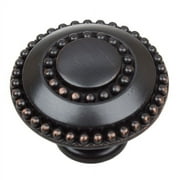 GlideRite 1-3/8 in. Round Double Ring Beaded Cabinet Knob, Oil Rubbed Bronze, Pack of 10