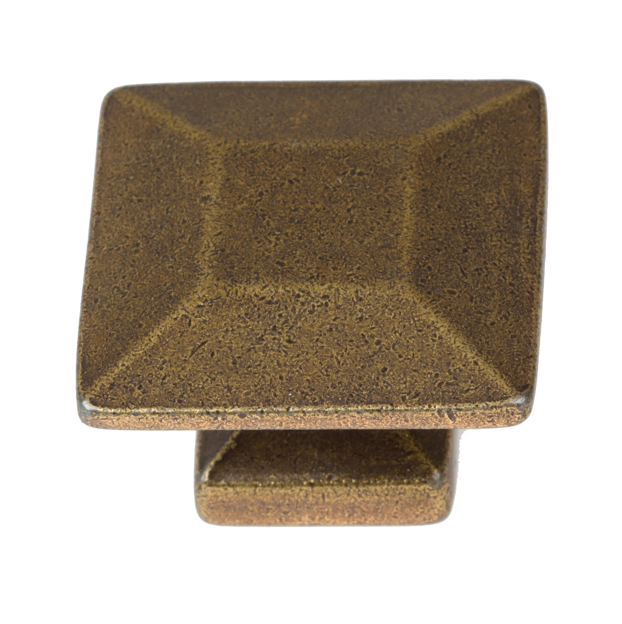 GlideRite 1.375 in. Modern Square Cabinet Knobs, Antique Brass, Pack of 5
