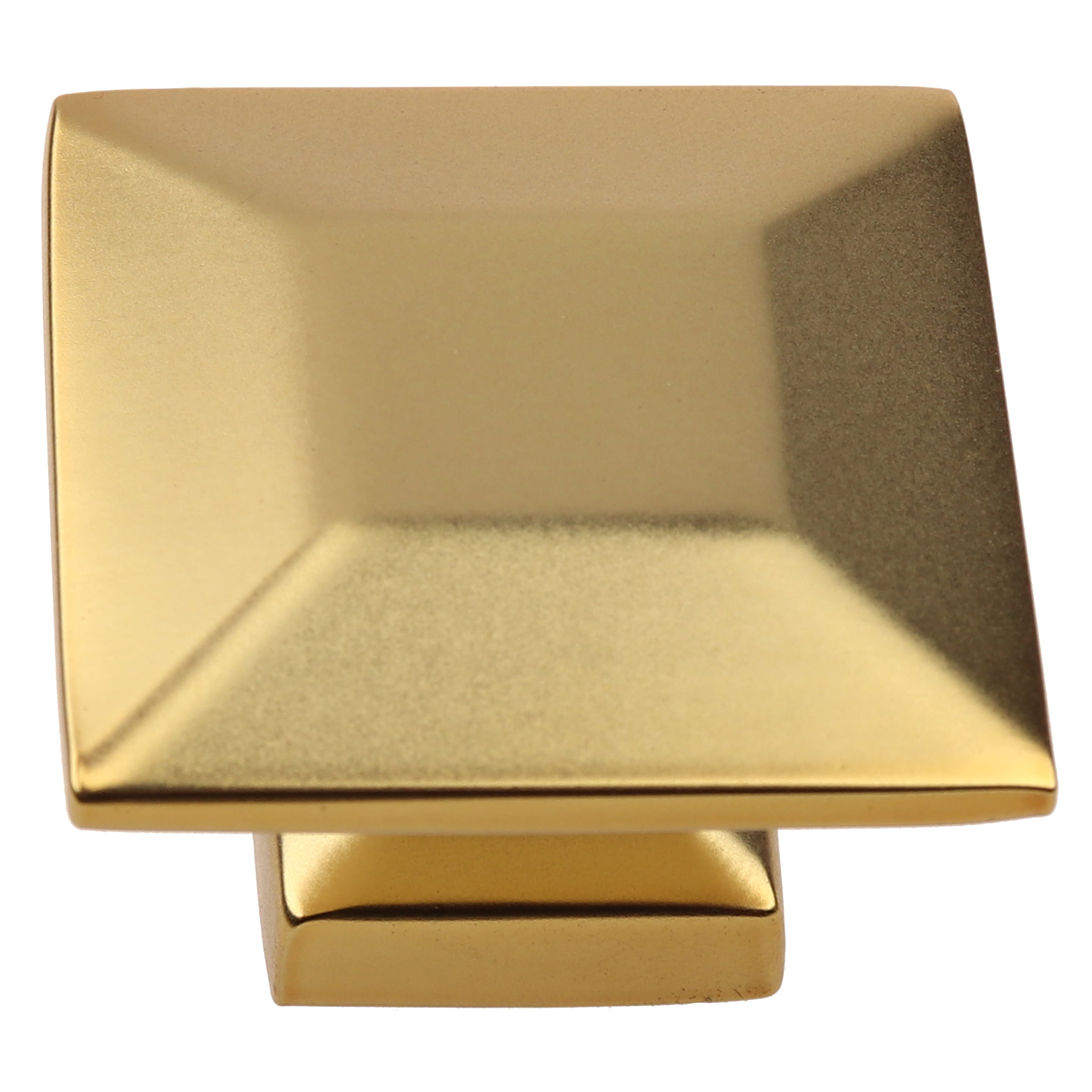 GlideRite 1.375 in. Modern Square Cabinet Knobs, Brass Gold, Pack of 5