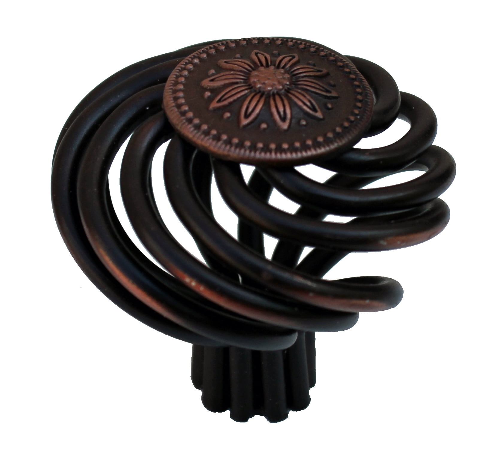 GlideRite 1.5 in. Flower Birdcage Cabinet Knob, Rustic Bronze