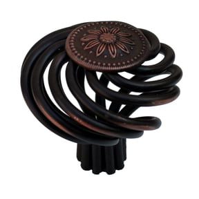 GlideRite 1.5 in. Flower Birdcage Cabinet Knob, Rustic Bronze