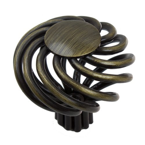 Antique Brass Birdcage Cabinet Knob with Matte Finish