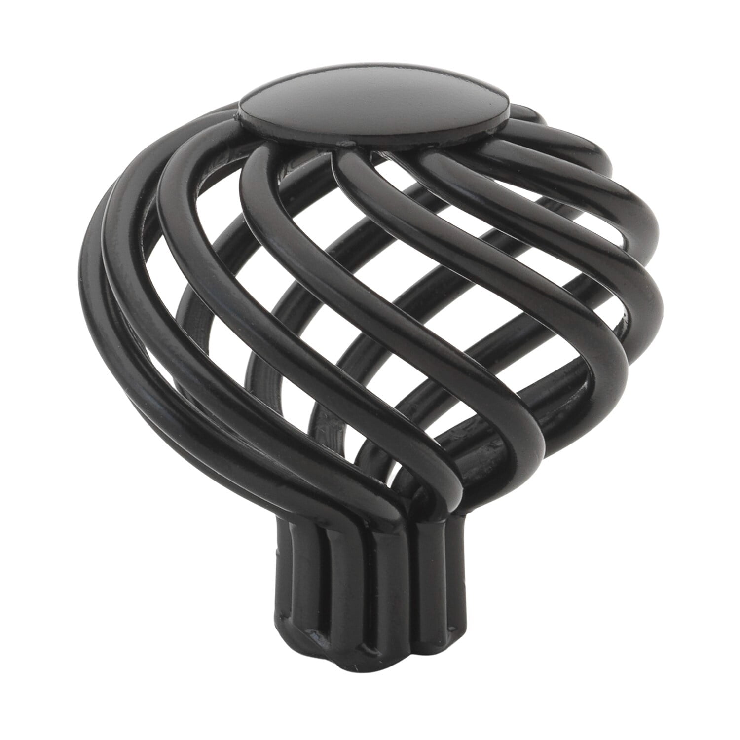 GlideRite 1.5 in. Twisted Round Birdcage Knobs, Matte Black