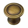 thumbnail image 1 of GlideRite 1 in. Classic Reeded Round Cabinet Knobs, Antique Brass, Pack of 10, 1 of 5