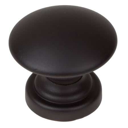 GlideRite 1 in. Classic Round Convex Cabinet Hardware Knob, Matte Black