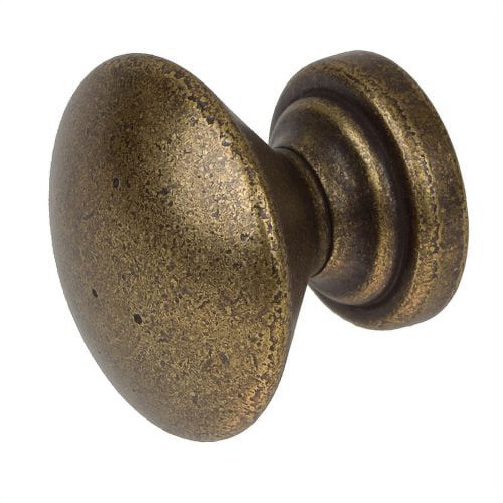 GlideRite 1 in. Classic Round Convex Hardware Knobs, Antique Brass, Pack of 10