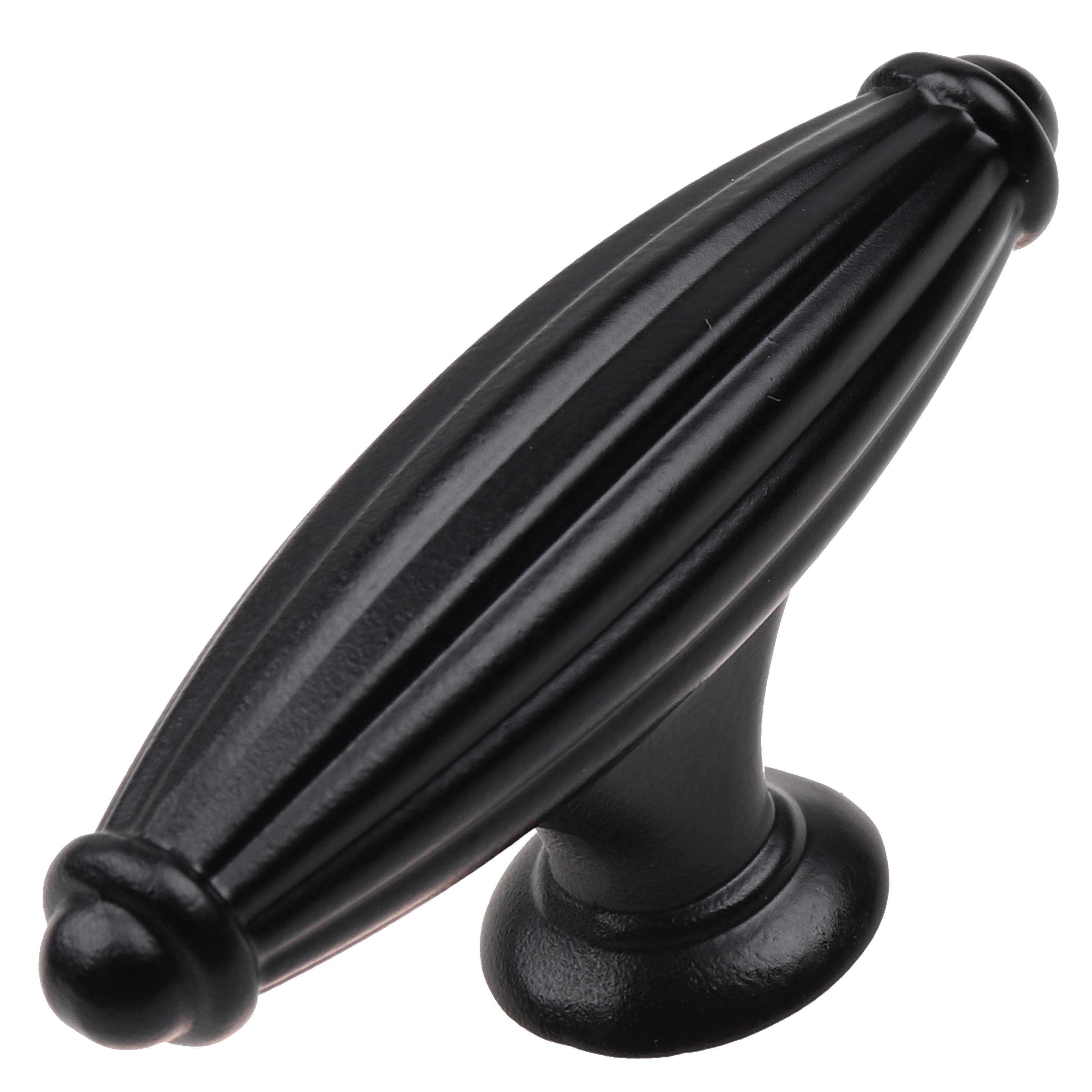 GlideRite 21/2 in. Fluted Knob, Matte Black, Pack of 5