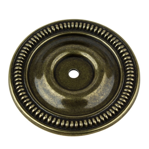 GlideRite 2-1/2 in. Round Classic Cabinet Backplates, Antique Brass, Pack of 25
