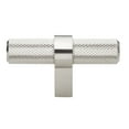 thumbnail image 1 of GlideRite 2.25 in  Satin Nickel European Knurled Solid Steel Cabinet T-Bar (Pack of 10) - Satin Nickel, 1 of 3