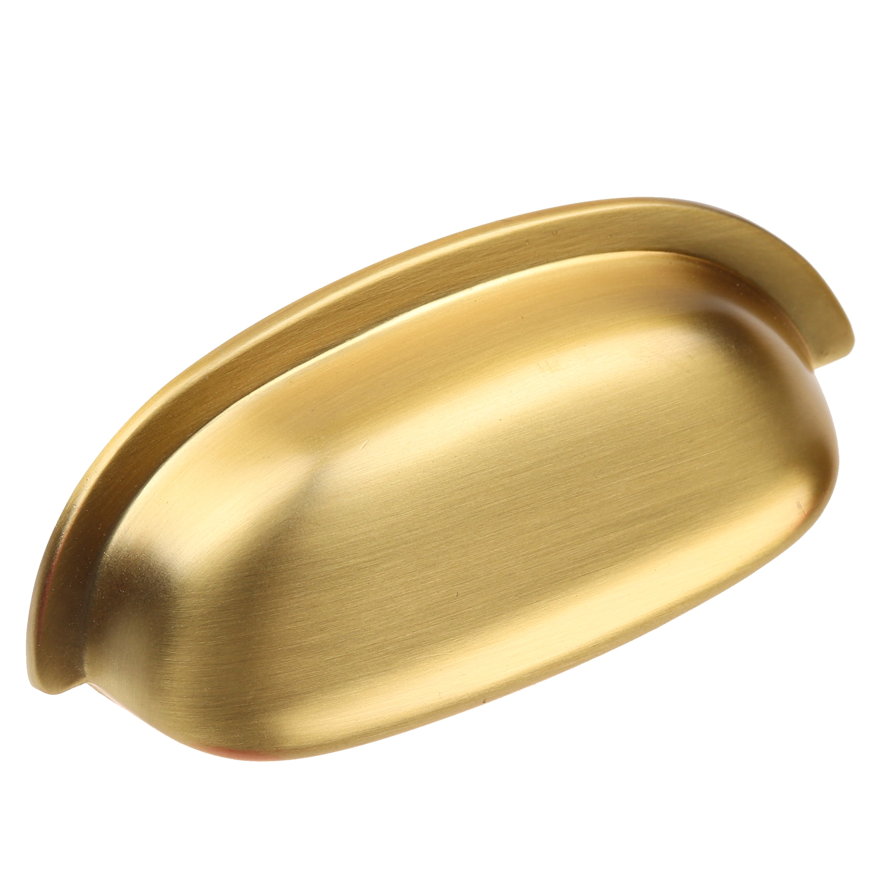 Satin Gold Brushed Cup Cabinet Pulls with Mounting Hardware