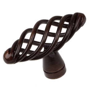 GlideRite 2 in. Classic Oval Birdcage Cabinet Knob, Rustic Bronze