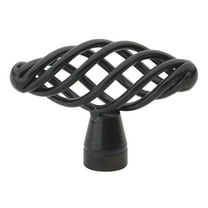 GlideRite 2 in. Classic Oval Birdcage Cabinet Knobs, Matte Black, Single Pack